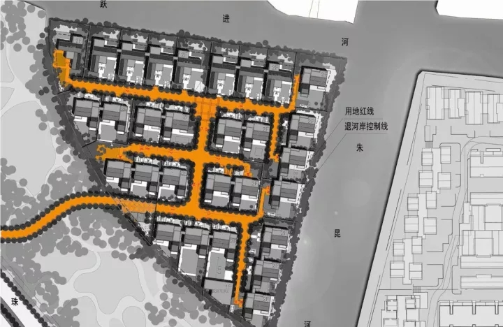 王字型路网造剖析人流，，，包管入口私密性